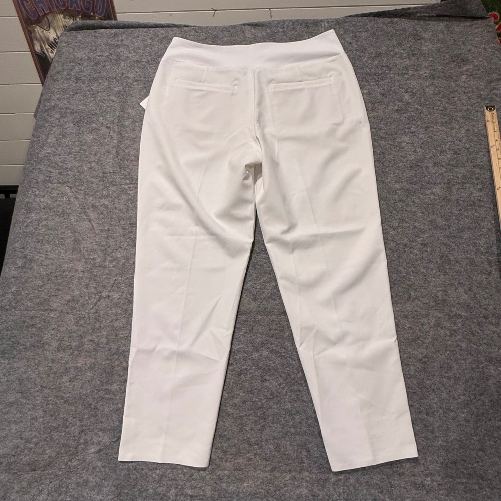 Athleta Endless Pant White 16 Tall Slim Leg High Rise Travel Commuter NWT - Picture 3 of 8